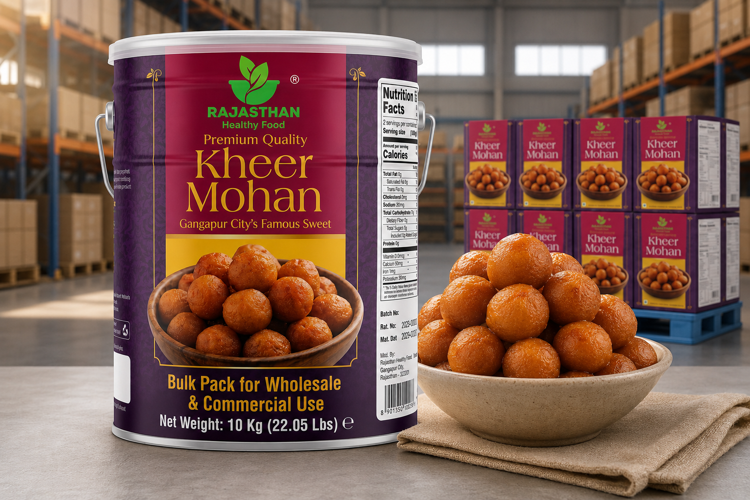 Kheer Mohan bulk institutional can pack for wholesale supply